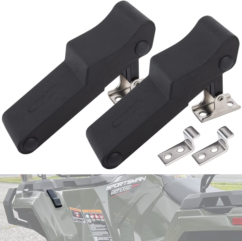 KICRY 2PCS Front Storage Rack Rubber Flexible Draw Compatible with Sportsman 450 570 1000 ETX OEM 7081927 Soft Thermoplastic Elastomer Small over Center Boat Latch Door Handle (Black,2Pcs) image number 5