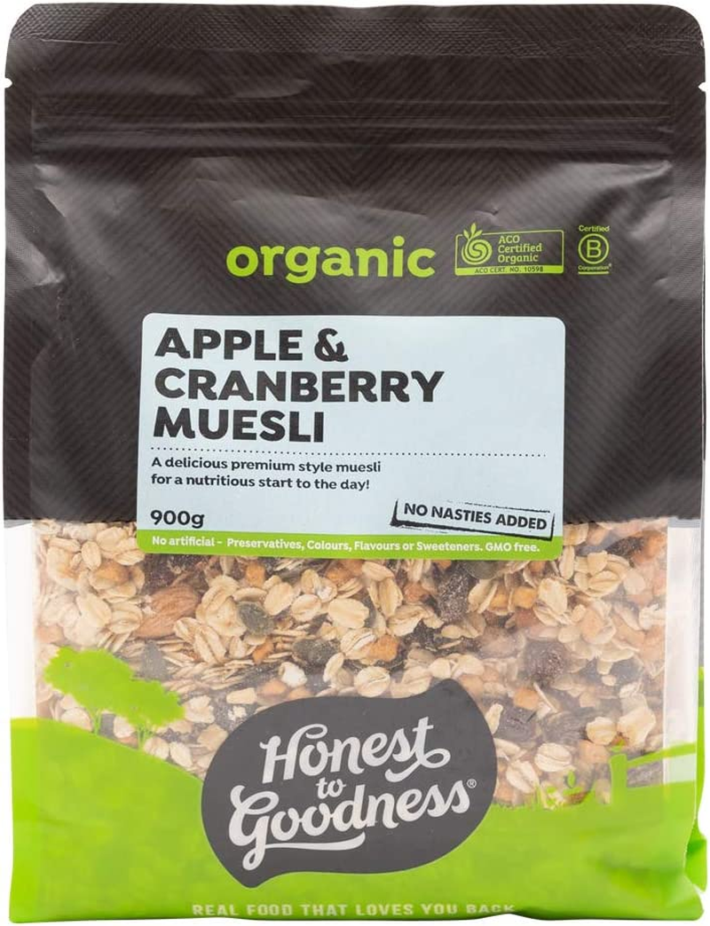 Honest to Goodness Organic Apple and Cranberry Goodness, 900G image number 2