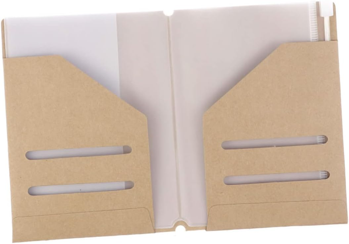 STOBOK Elegant Kraft Paper Passport Pouch 4 Pack PVC Travel Document Holder for ID and Credit Cards image number 5