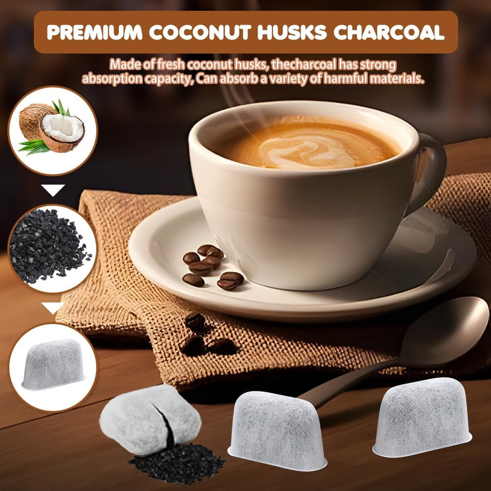 LYPPUL 12 Pieces Water Filter Inserts for Ninja Luxe Cafe, Activated Carbon Espresso Machine Filter, Ninja Portafilter Machine for Ninja Luxe Premier ES601EU & Ninja Luxe Pro ES701EU for Home, Cafe