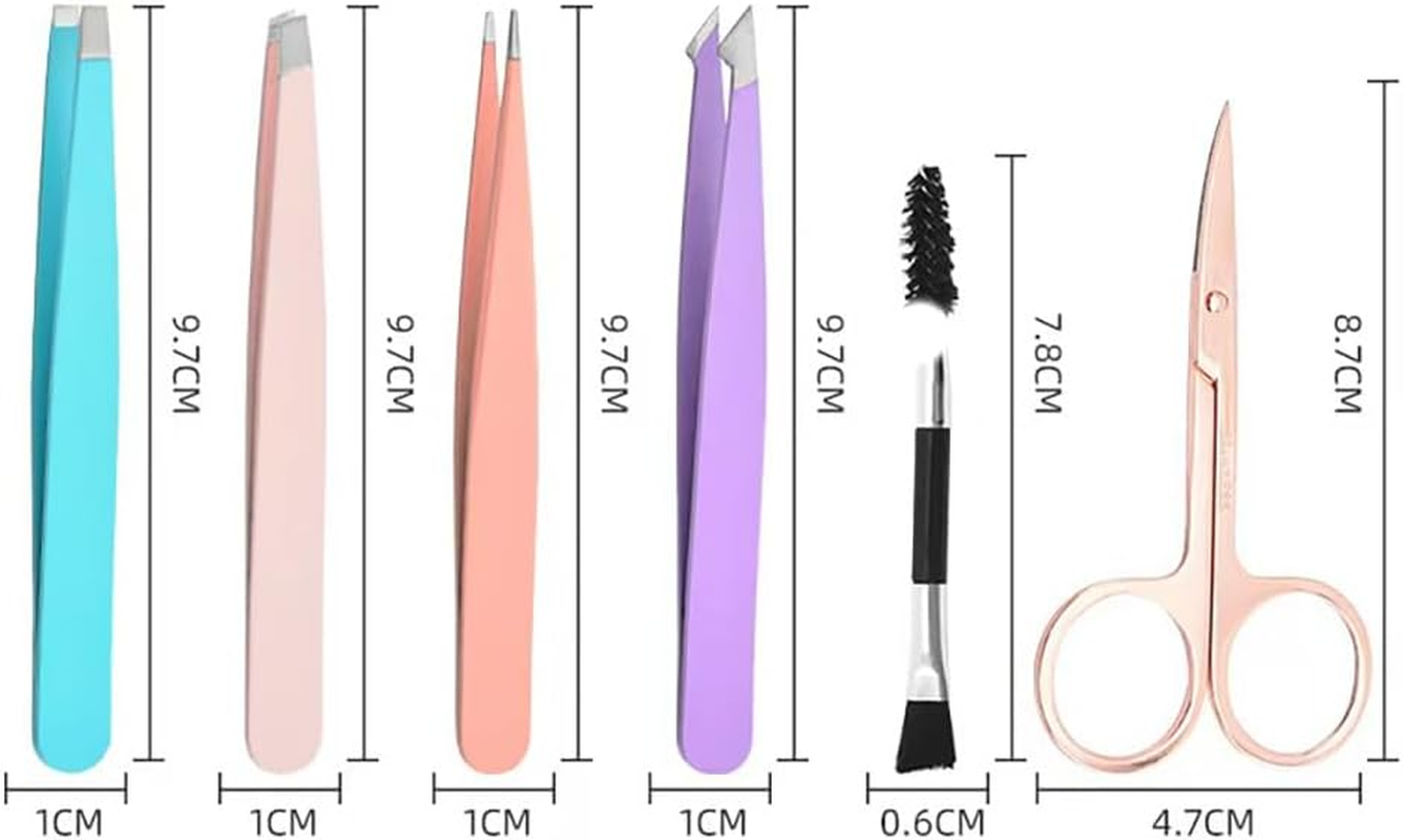 Tweezers, Extra-Thick & Professional 6-Piece Stainless Steel Set for Ingrown Hair, Splinter, Eyebrow & Facial Hair Removal - Precision Grip Tools for Women & Men image number 4