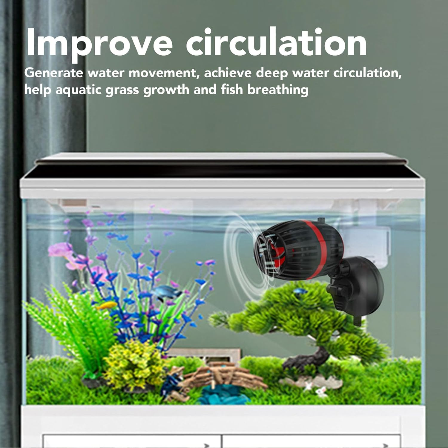 Submersible Water Pump, 4 Gears Variable Frequency Aquarium Circulation Pump Aquarium Wave Maker Efficient Circulation Fish Tank Circulation Pump for Fish Tank (Black) image number 6