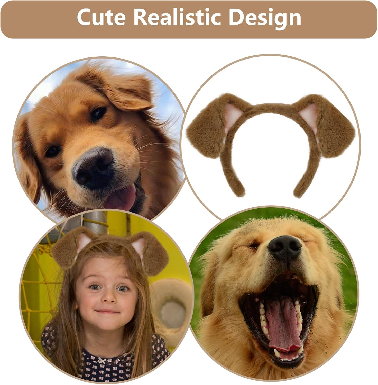 Beviliu Animals Ears Headband Realistic Fluffy Cat Ears Bunny Ears Halloween Headband for Washing Makeup Fashion Headband