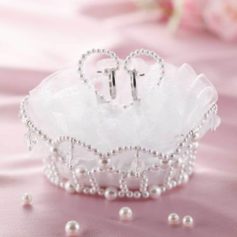 Panami WW-115 Handmade Kit Wedding Grace Flower Ring Pillow, White image number 1