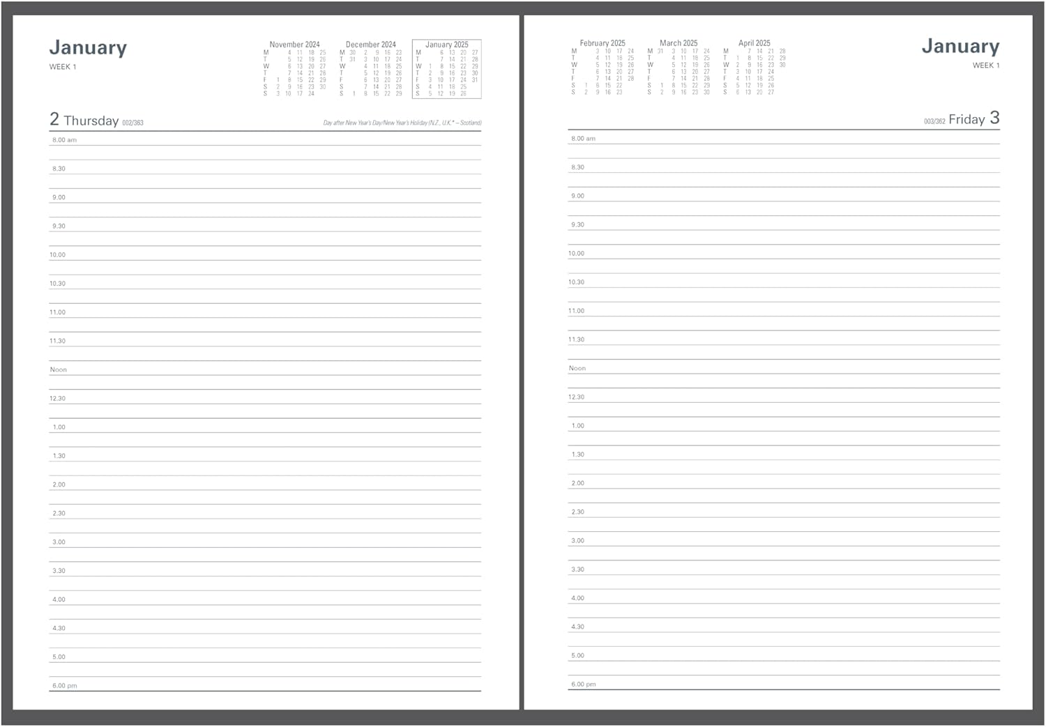 Collins Kingsgrove - A4 Day to Page Calendar Year Diary/Planner - 2025 Blue image number 2