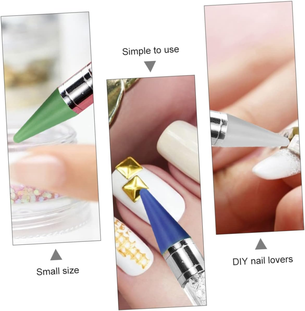 ARTSEWPLY 12Pcs Dual-Ended Wax Rhinestone Picker Pen Tool for Nail Art Color Options Precision Gem Placement for Natural and Nails image number 5