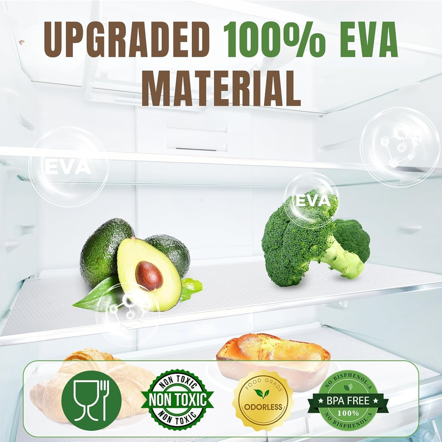 Shelf Liner, JOMWEN Non Adhesive Drawer Liners, Washable EVA Plastic Cupboard Pad Covering Undersink Mat Washable Fridge Lining Paper for Kitchen Cabinets, Pantry, Refrigerator (30 X 500 Cm) image number 3