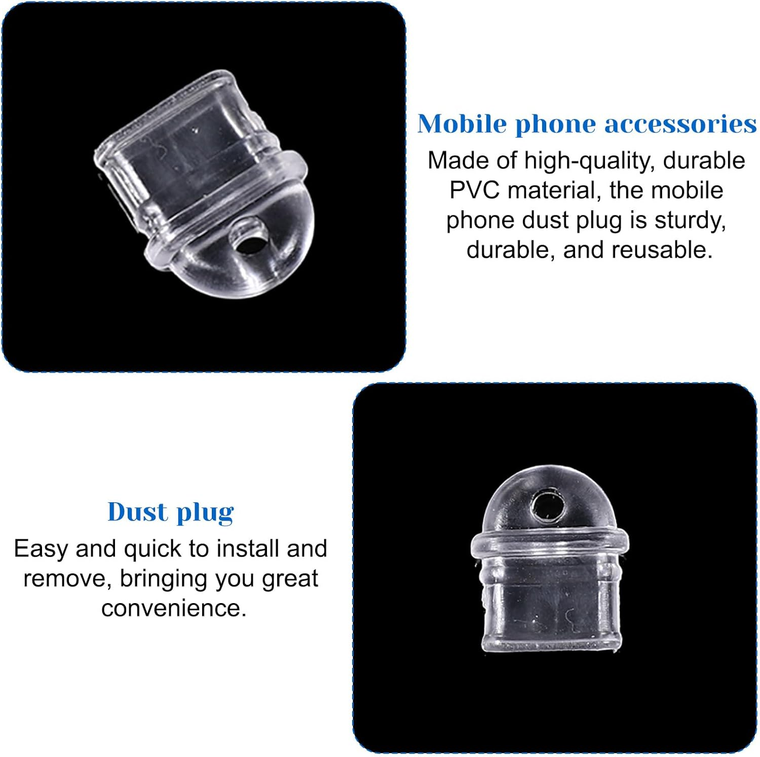 50 Pcs White anti Dust Silicone Type C Charging Port, Clear Charging Port Covers anti Plug Cover Plugs, Protector Protective Dust Plug for Phones Laptops image number 1