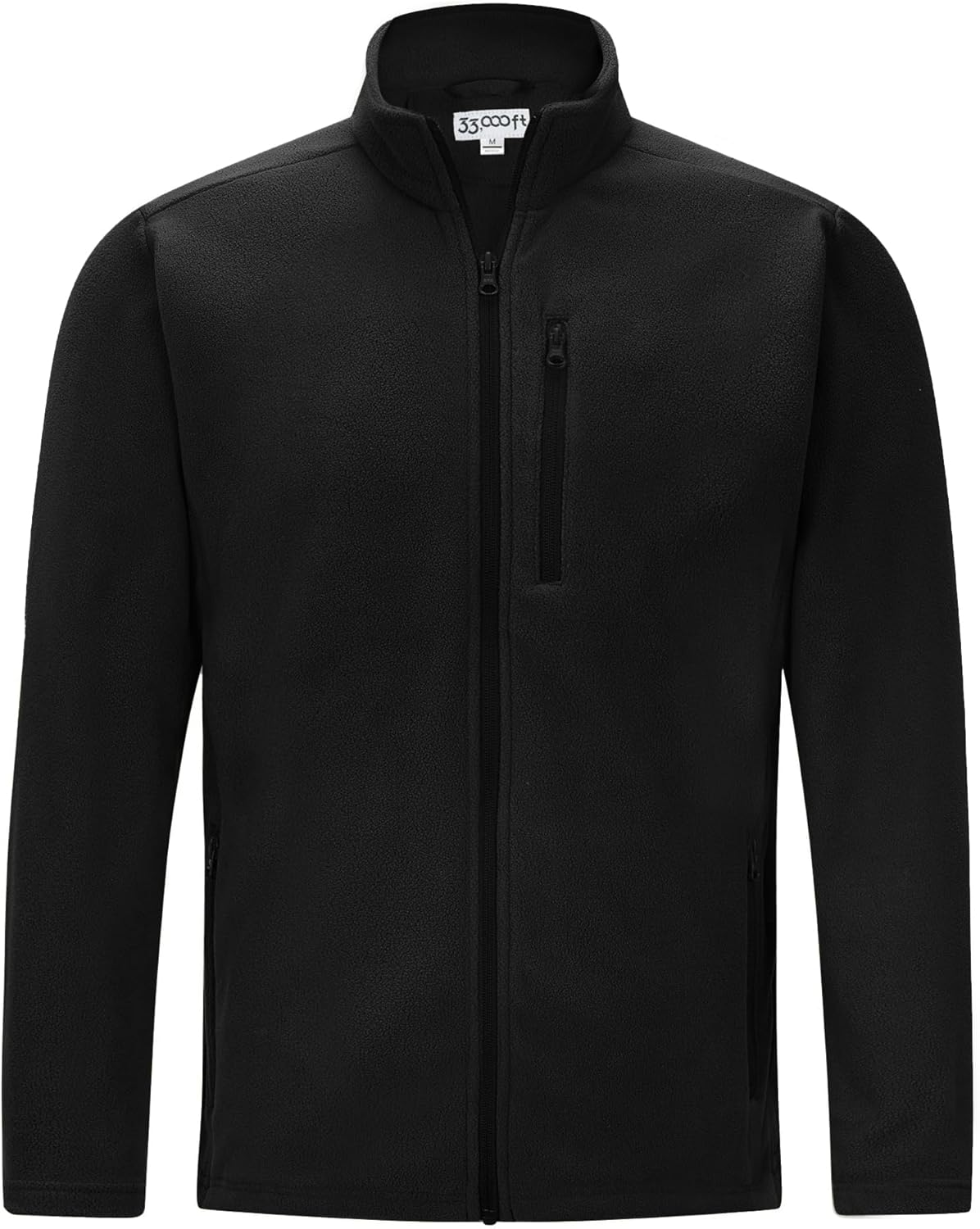 33,000Ft Mens Fleece Jacket Full Zip Outdoor Work Jacket Lightweight Warm Coat Long Sleeve Casual Sweater Thermal Fleece Jacket for Hiking Running Sport