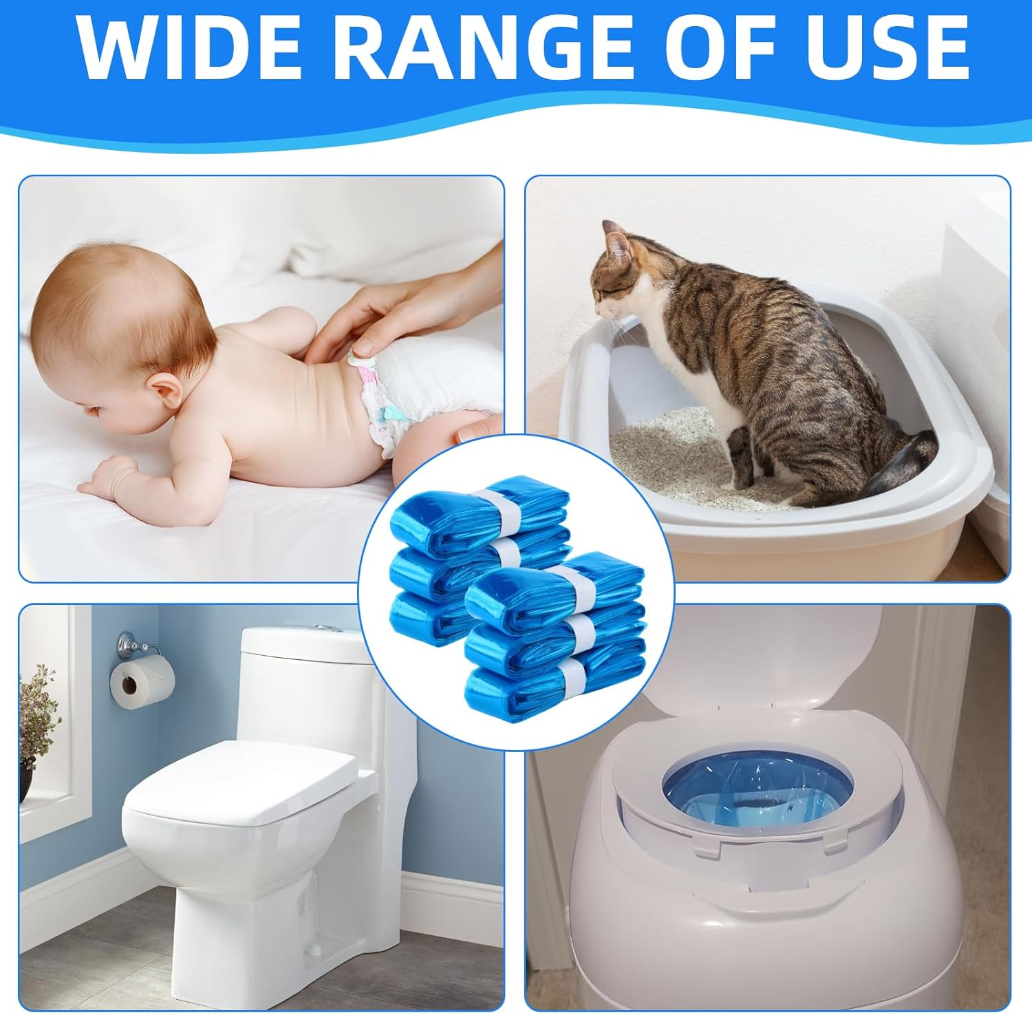 6Pcs Nappy Bin Refill, Diaper Refill Liners, 4.5M Nappy Bag, Nappy Disposal Bags, Diaper Bin Pail Disposal Bags, Compatible Diaper Pail Refill Bag image number 6