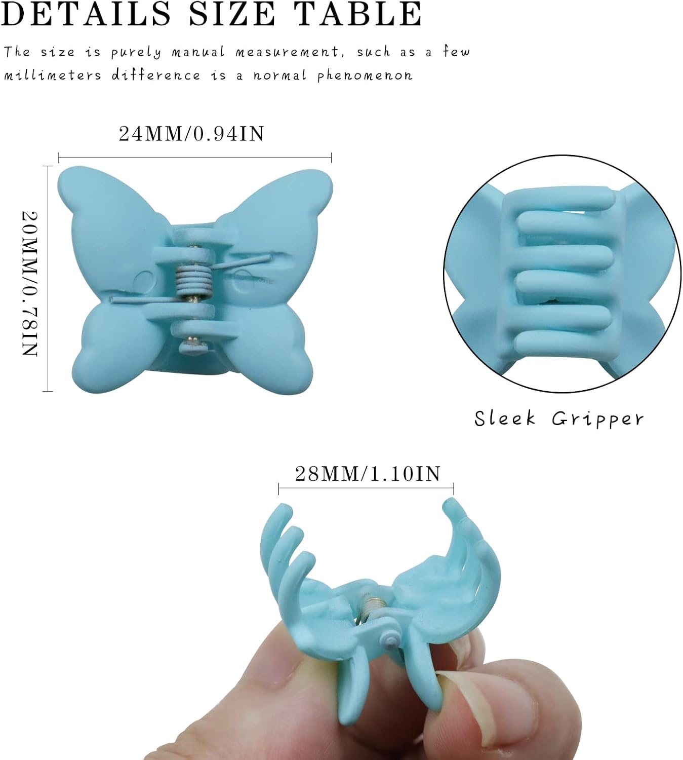 Kavya Butterfly Hair Clip Small, Pack of 12 Hair Clips Women'S Matte Transparent Hair Clip Butterfly Hair Accessories Girls Butterfly Hair Clips for Women