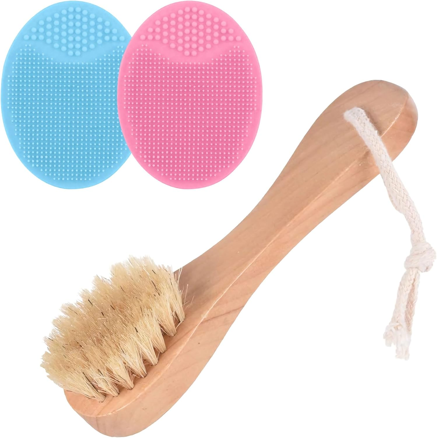 Baby Hair Brush, 3 Pcs Baby Brush, Cradle Cap Brush, Toddler Hair Brush, Wood Natural Soft Bristle Brush for Newborn, Baby Comb for Daily Care and Bath Time, Baby Essentials, Registry Gift