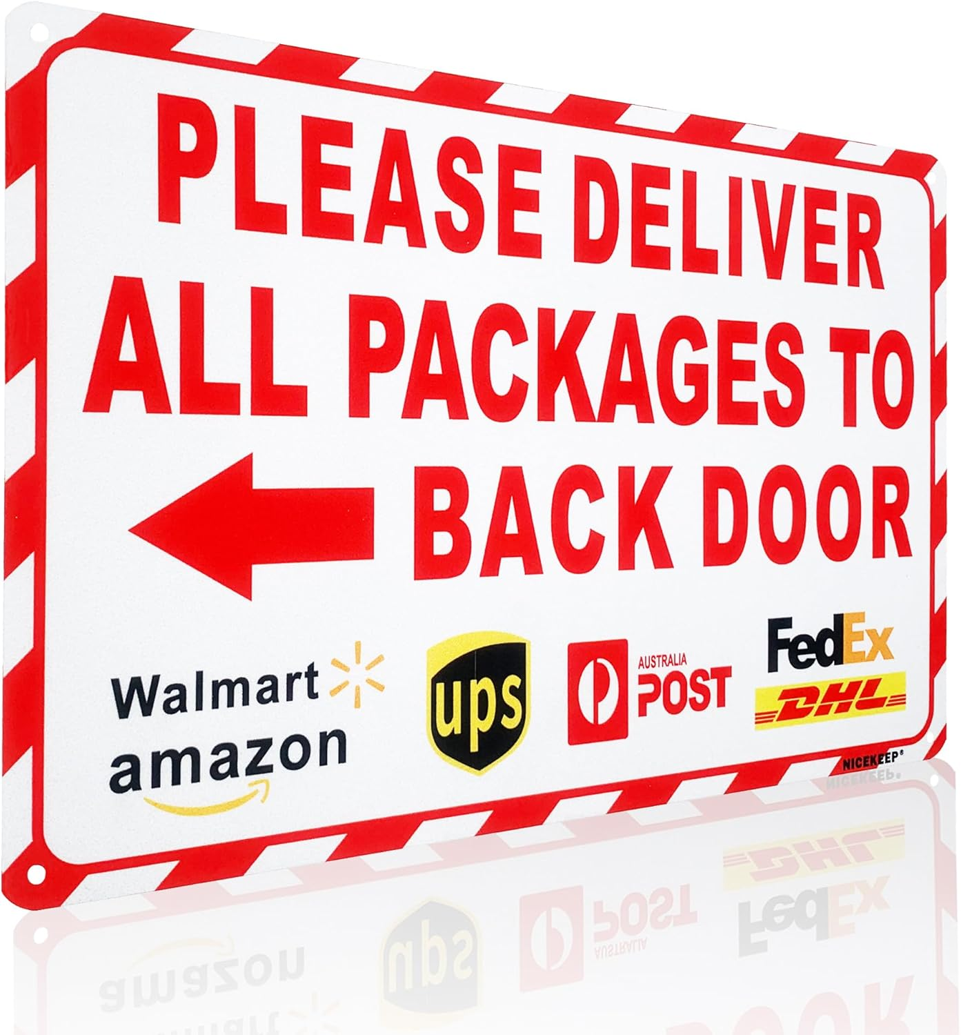 Nicekeep Package Delivery Sign for Outdoor Use - Please Leave Packages & Deliveries Here Thanks - 8X12 Inch Delivery Signs for Package