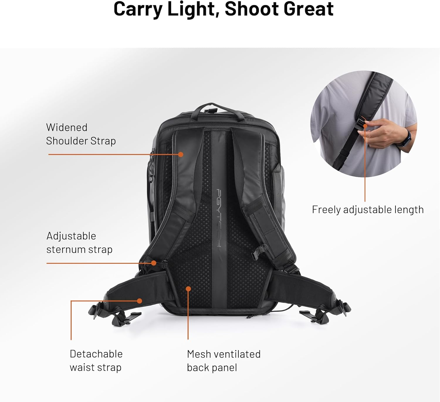 PGYTECH Onemo Travel Backpack 35L, Multifunctional Camera Bag for Traveler and Photographer, Hiking Backpack for Canon/Nikon/Sony and DJI Drones, Waterproof Insert for Laptop up to 16 Inch, Green image number 3