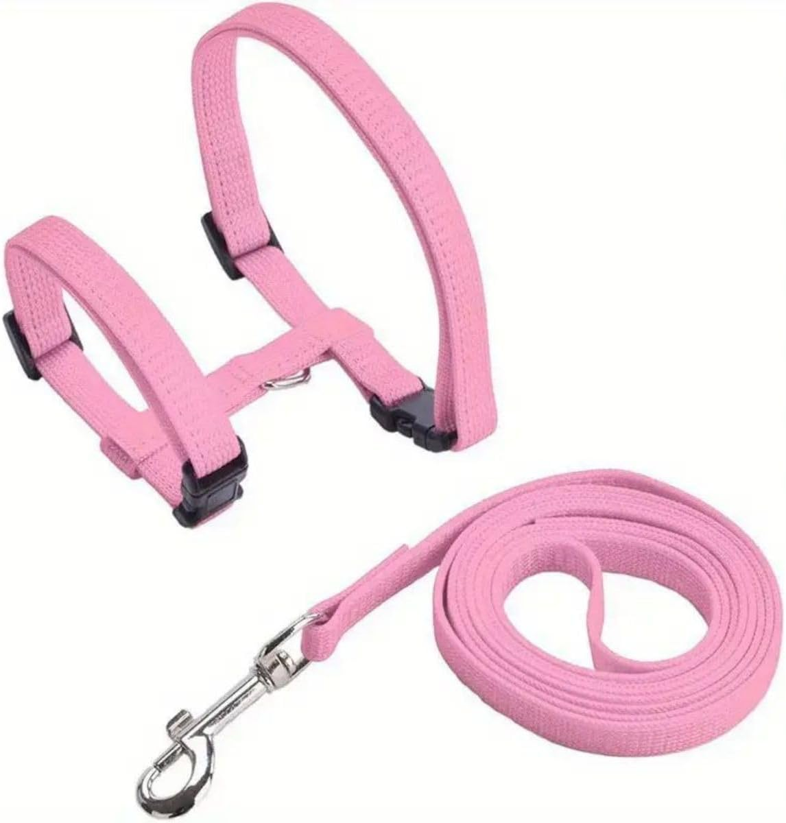 Pack of 2 Adjustable Nylon Harnesses, Cat Lead, Harness, Cat Lead, Kitten Collar, Soft Cat Harness with Lead for Kittens, Puppies, Rabbits (Blue and Pink) image number 4