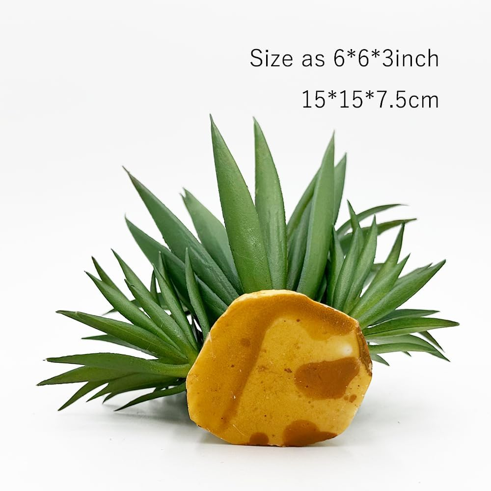 Smoothedo-Pets Reptile Artificial Plants Succulent Terrarium Decor Desert Rain Forests Plant Lizard Bearded Dragon Chameleon Gecko Snake Amphibian Habitat Hideout Tank Accessories (Agave-Set) image number 3