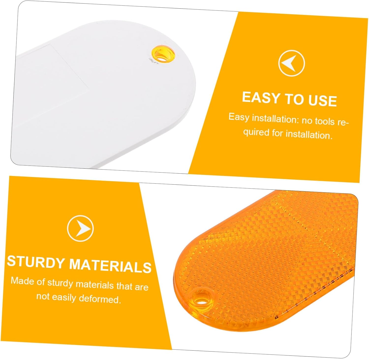 Abaodam 10Pcs Trailer Reflector Markers Oval Amber Post Reflectors for Driveway Gates Mailbox Safety Enhanced Night Visibility Easy Install image number 3
