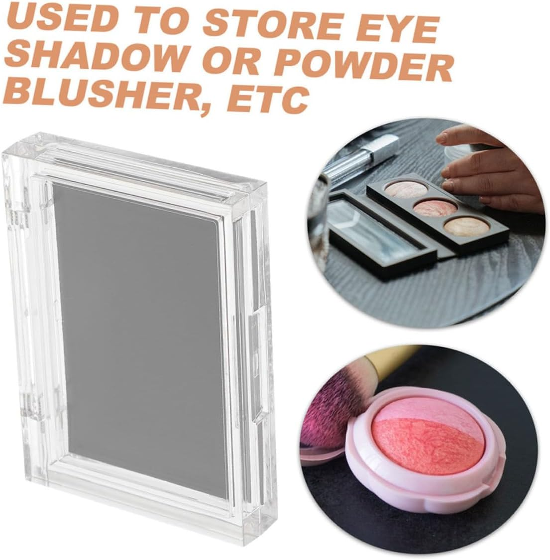 DECHOUS Empty Magnetic Eyeshadow Palette 2Pcs Abs Makeup Organizer Tray with Magnetic Pans for Eyeshadow Lipstick Blush Travel Cosmetic Storage Case image number 4