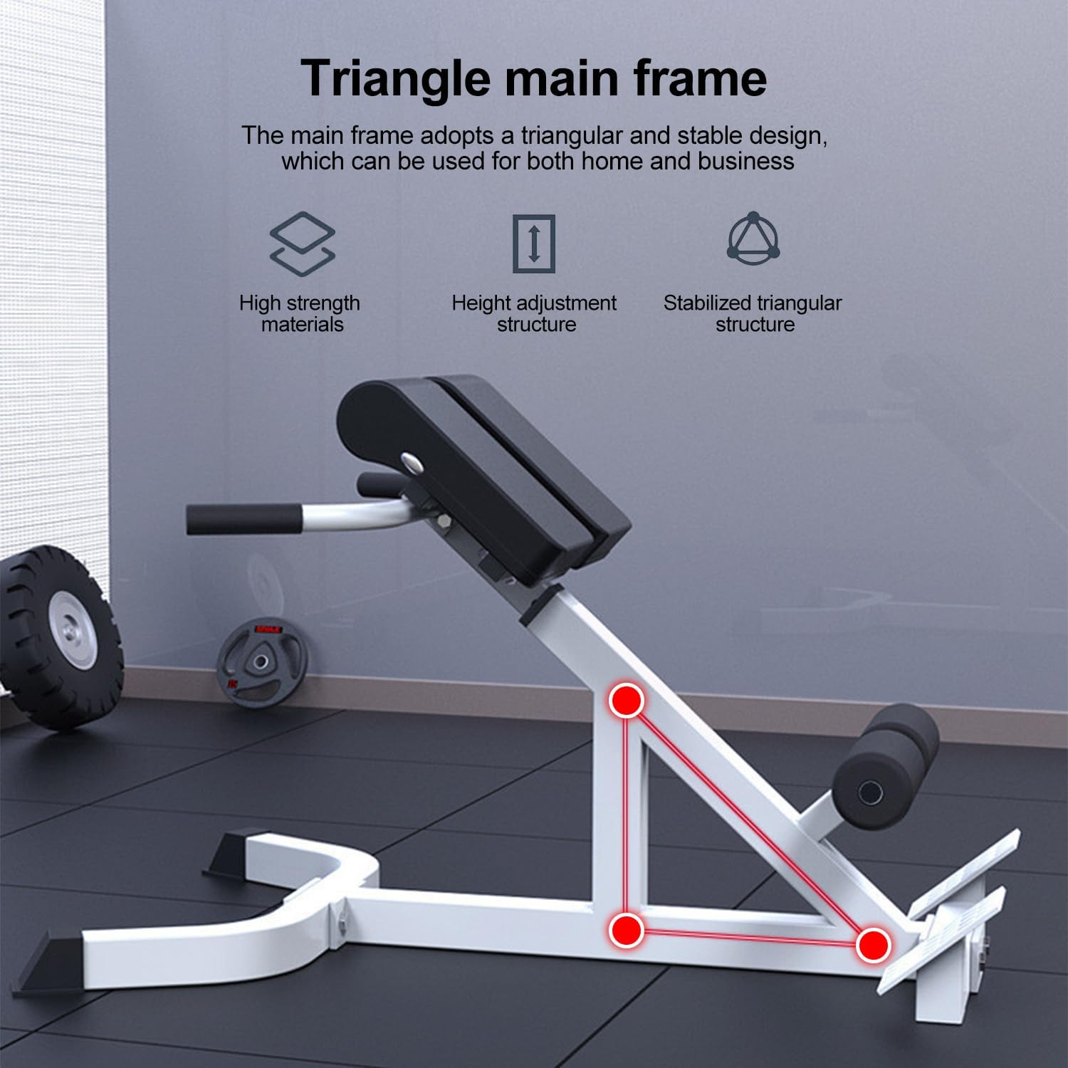 Multifunction Roman Chair Back Extension Machine Height Adjustable Hyperextension Bench Abdominal Exercise Leg Strength Trainer for Home Gym Max Capacity 330 Pounds image number 2