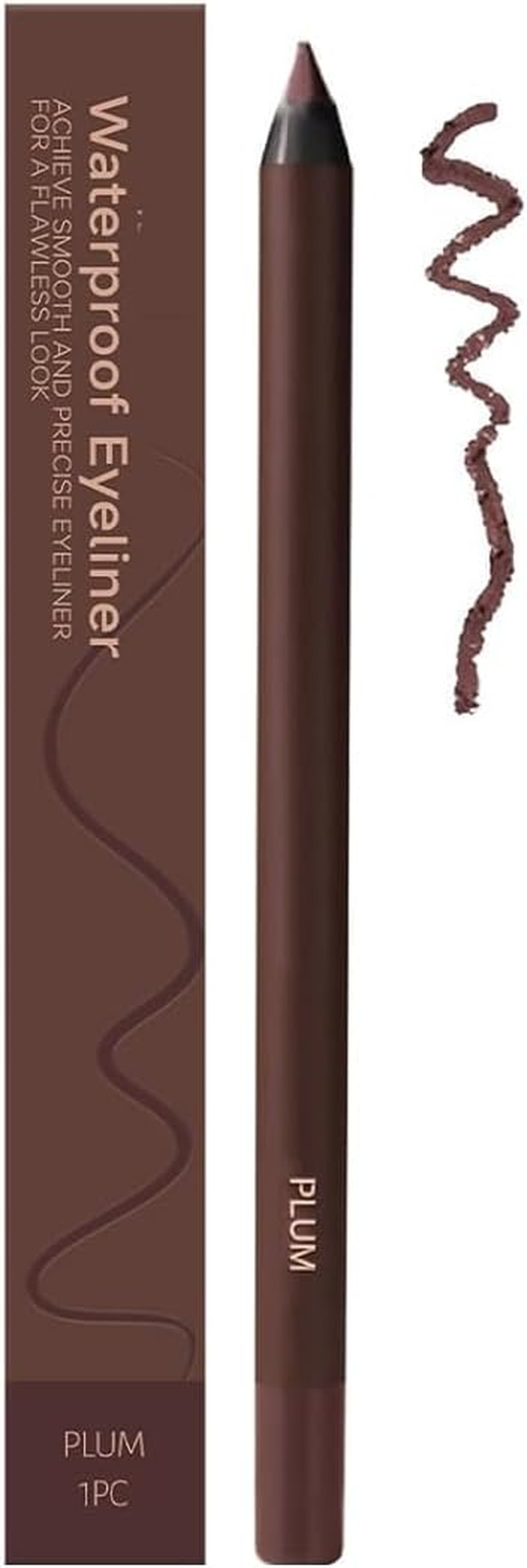 Eyeliner Pencil Waterproof, 24 Hr Waterproof Eyeliner Duo Sharpenable Eye Pencil, Fading, No Smudging, Smooth and Easy to Color (Plum) - 7Pcs image number 4