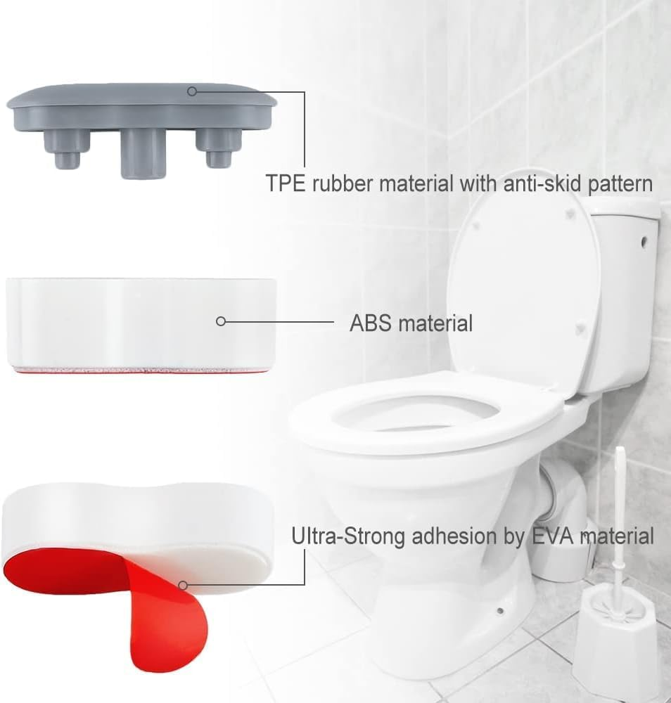 Self Adhesive Toilet Seat Height-Increasing Bumpers Pads, 8Pcs Bidet Bumper Height-Increasing Pads, Toilet Seat Spacers Bidet Height-Increasing Pads for WC Cover