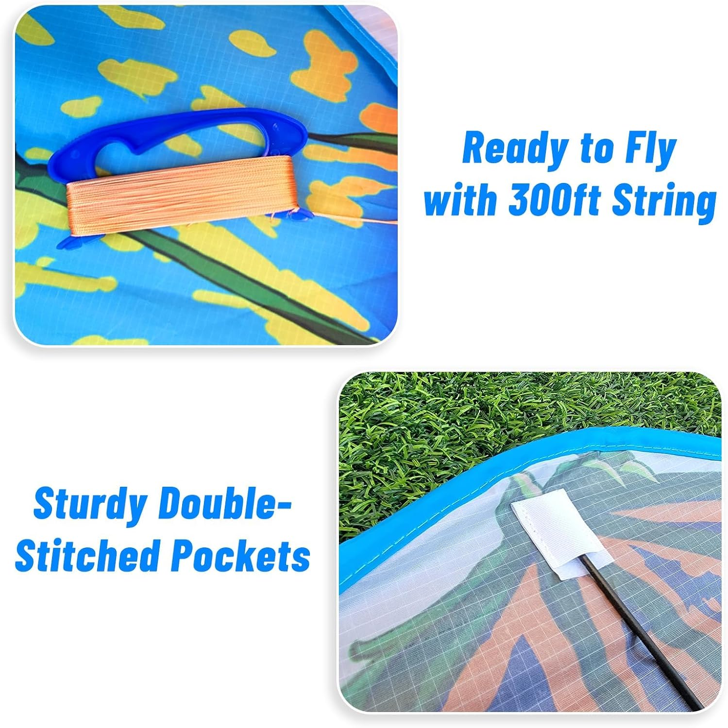 Mint'S Colorful Life Dragon Kite for Kids & Adults - Easy to Fly for Beginners, Large Single Line for Beach Trip with 300Ft String image number 1