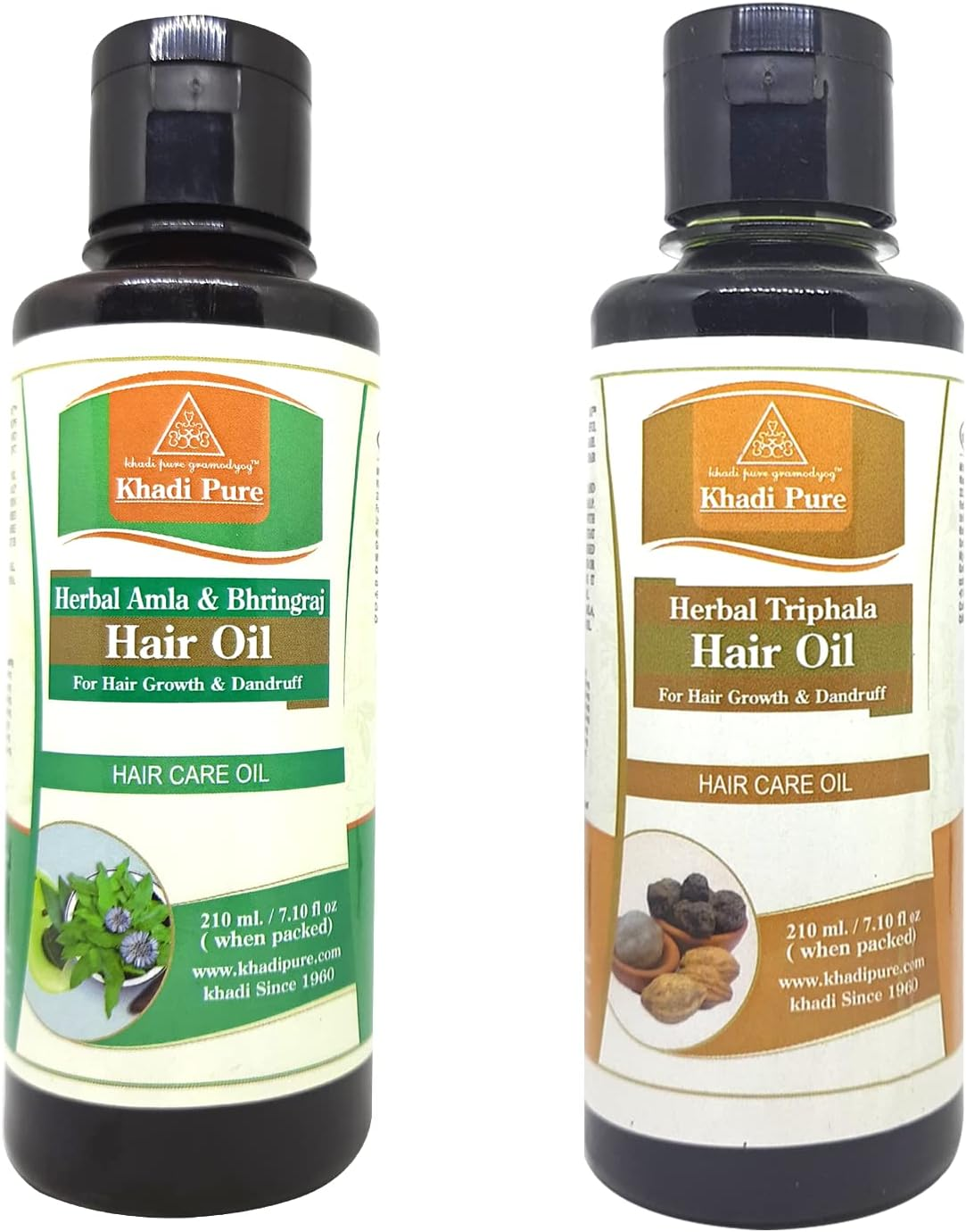 Khadi Pure Amla Bhringraj & Triphala Hair Oil, 210 Ml (Pack of 2) image number 4