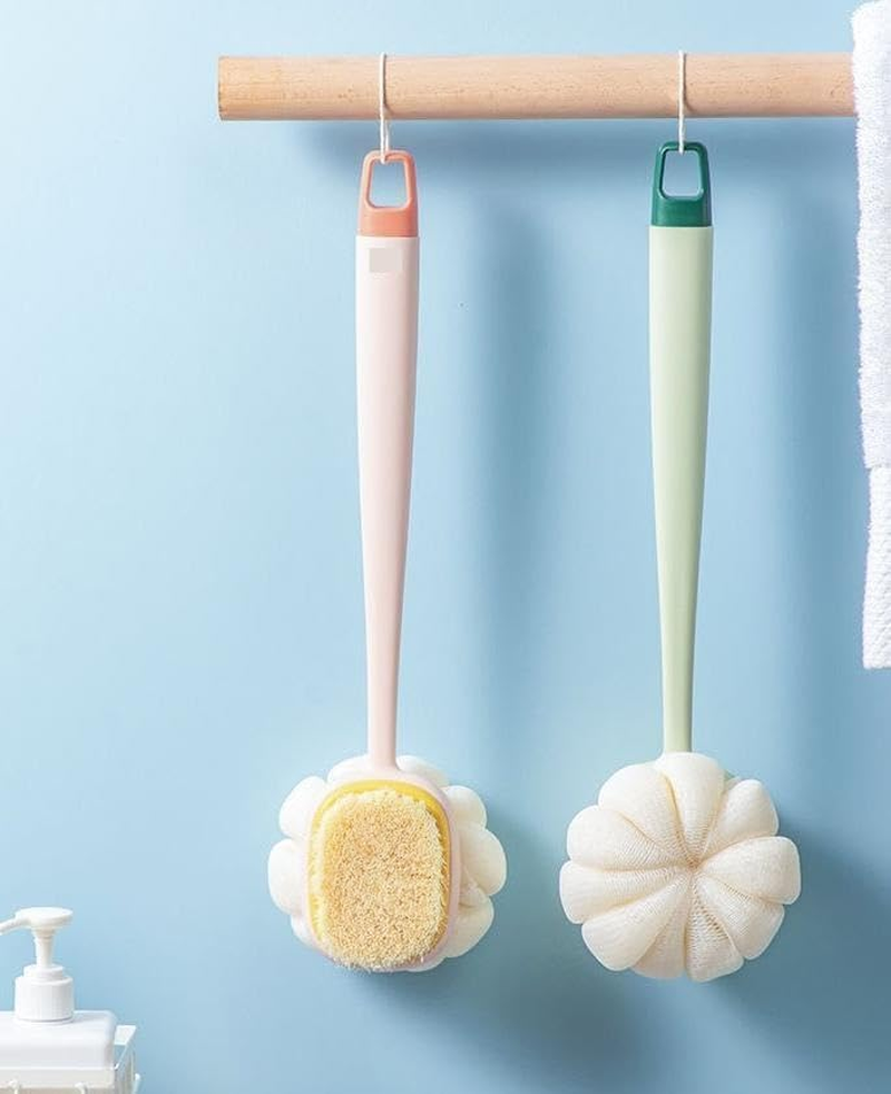 Bath Brush, Long Handled Bath Massage Cleaning Brush, Shower Brush Exfoliating Bath Shower Brush with Back Scrubber for Shower (Pink, One Size) image number 3