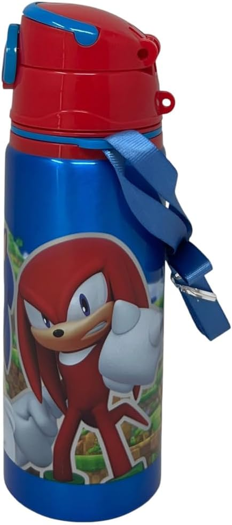 Aluminium Water Bottle with Straw Sonic 730Ml Automatic Pop up Bottle for Kids Shoulder Strap Supplied - Bluey image number 2
