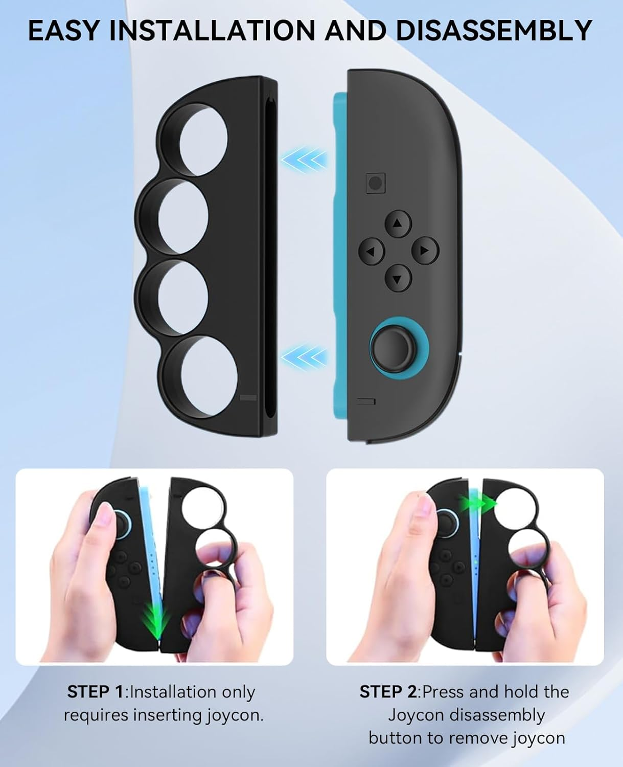 T Tersely Fitness Boxing Hand Grip Compatible with Nintendo Switch 2 Joycon Controller, 2 PCS Fun Family Boxing Game Switch 2 Accessories Handles - Black image number 3