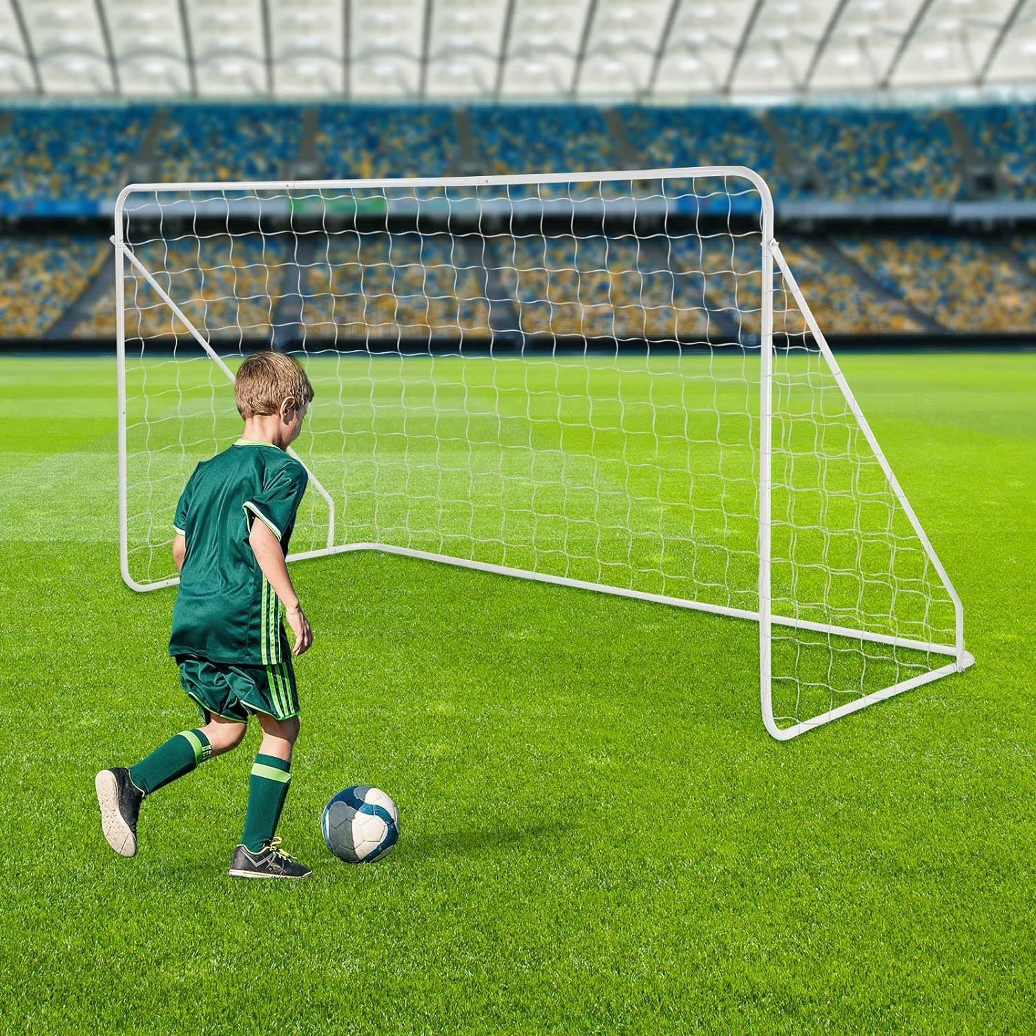 Soccer Goal Set Football Net Metal Frame Backyard Training Practice Kids Adults Youth Home Outdoor Sports Games Match