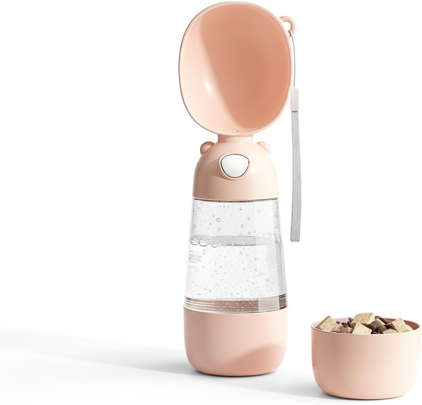 LMX Portable Dog Water Bottle, Outdoor Pet Water Bottle, Cup Dish Bowl Dispenser for Dogs Cats Walking Hiking Traveling (Beige, 400Ml+200Ml(S/M)) image number 6