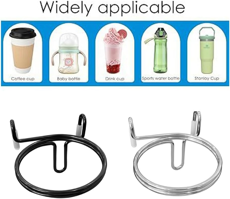 2 Pcs Shopping Cart Cup Holder,Shopping Cart Drink Holder,Portable Cup Holder Shopping Carts Attachment Drink Holder for Hanging Coffee Cup Drink Cups for Hanging Drink Cups Coffee Cup image number 2