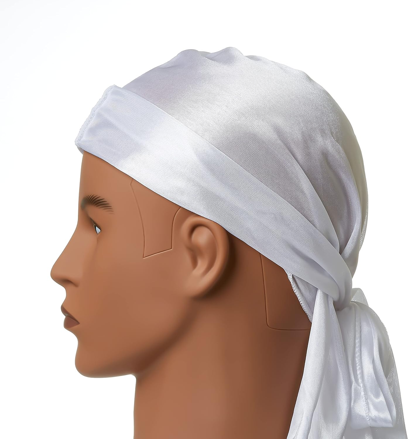 RED by KISS Premium Silky Satin DURAG Men'S Cap Doo RAG (White)