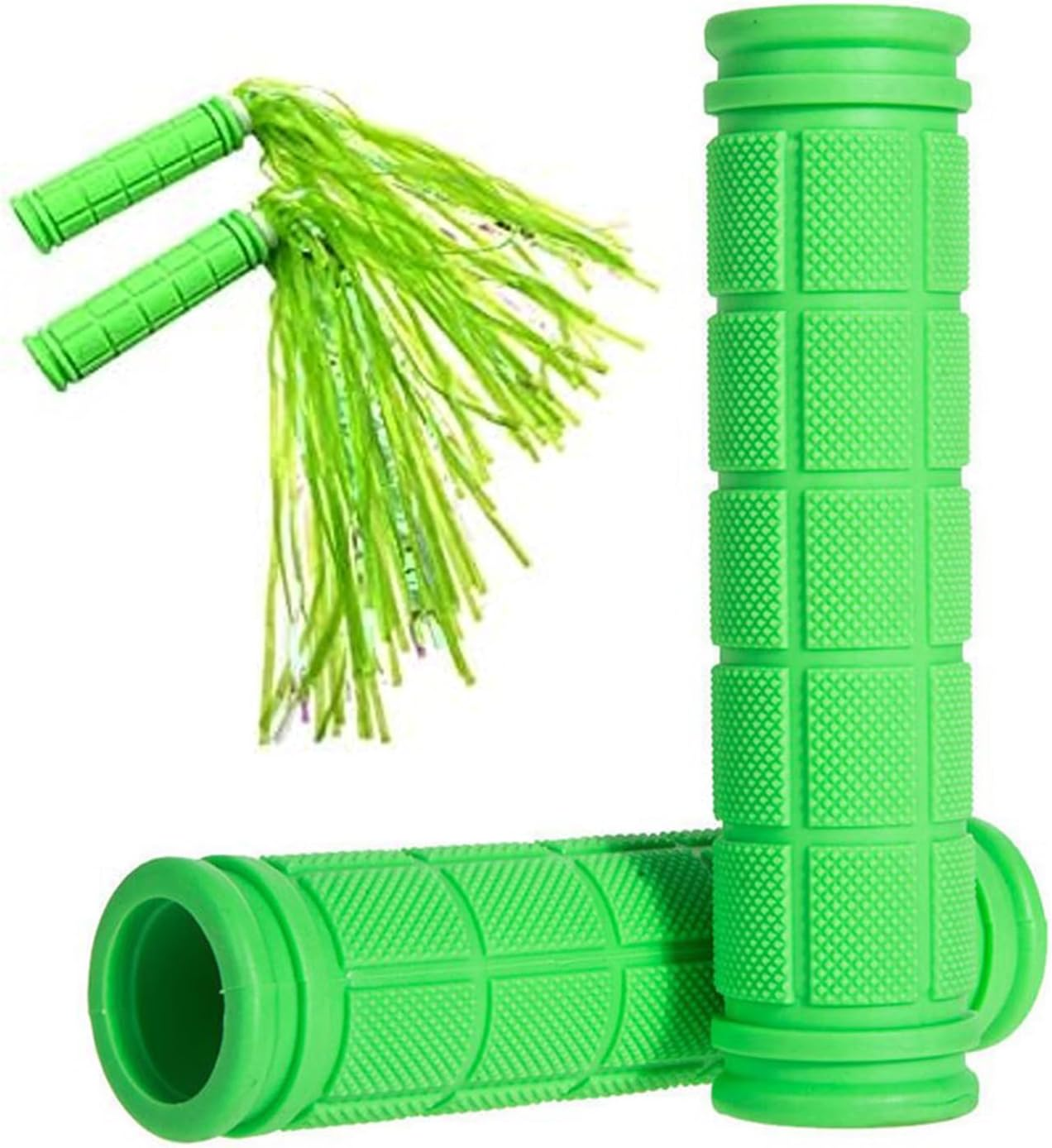 Bike Handle Grips with Tassel Streamers for Girls Boys and Kids, Non-Slip Bicycle Handlebar Grips Cover for Mountain Bike, Scooters Road Bike BMX MTB Cycling Replacement Parts