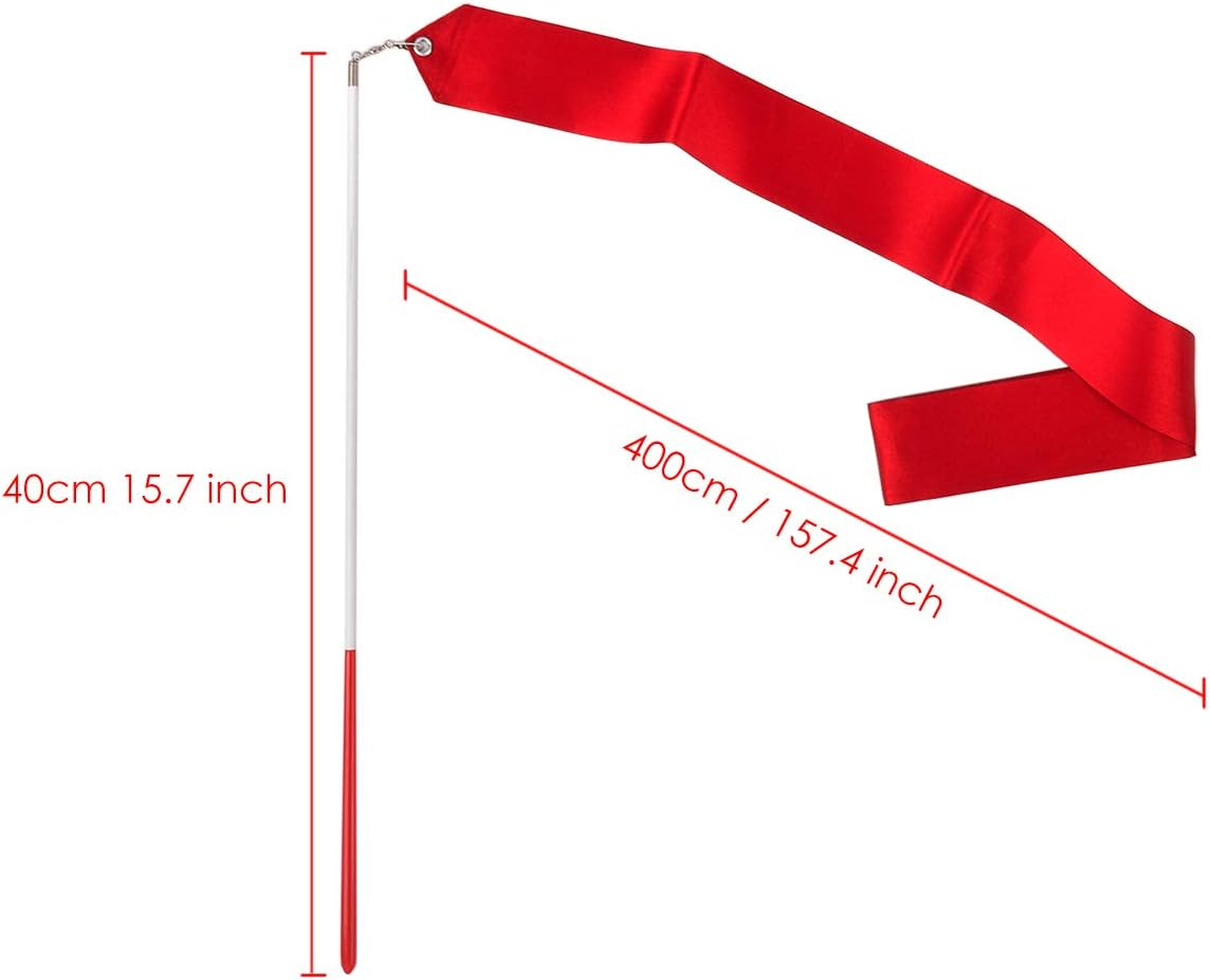 DS. DISTINCTIVE STYLE Dance Ribbons with Wands 4M Rhythmic Gymnastics Ribbon Dance Streamer for Kids Baton Twirling - Pink image number 5