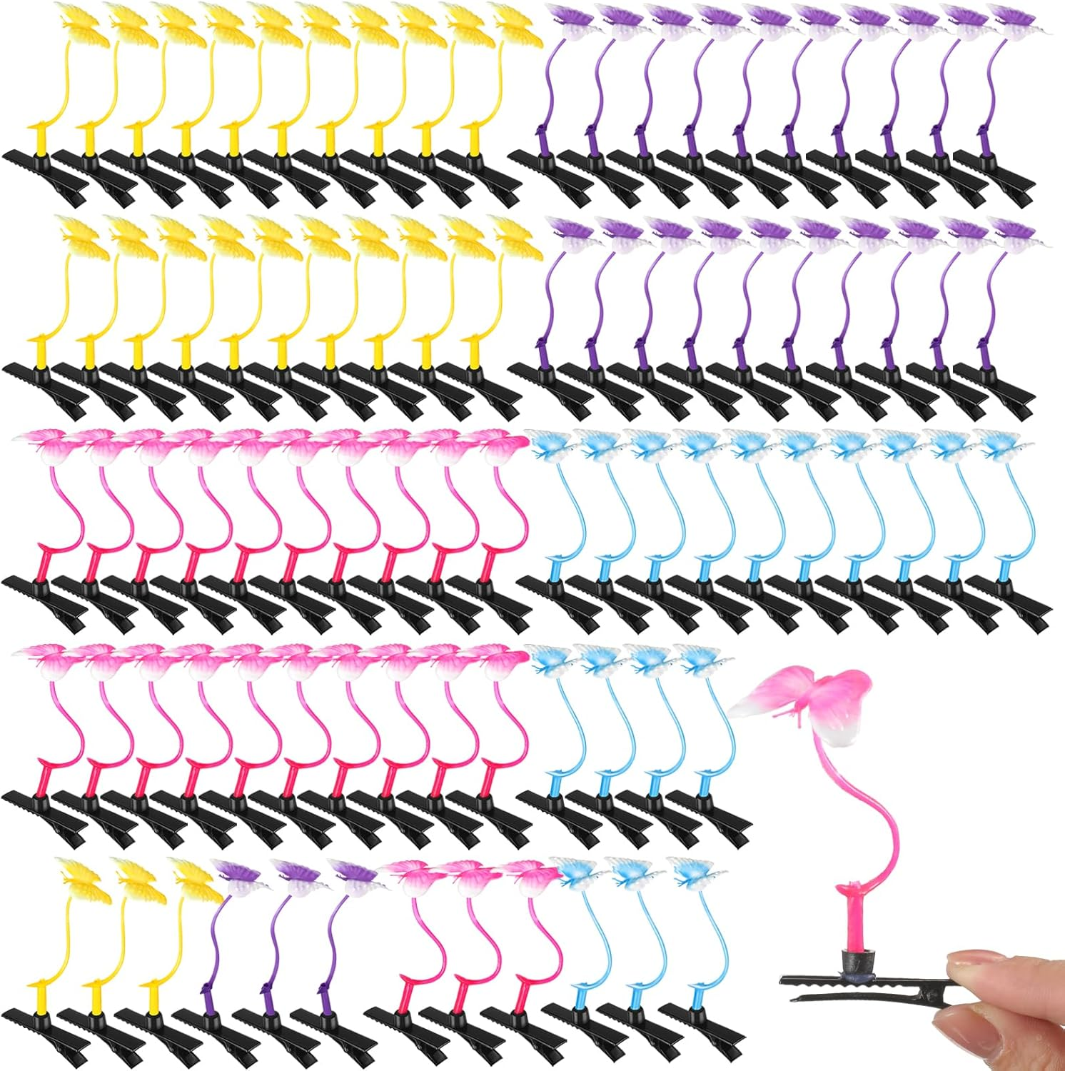 Tigeen 100 Pieces Bean Sprout Hair Clip Funny Plant Hairpins Grass Flower Butterfly Mushroom Hair Accessories (Classic Style)