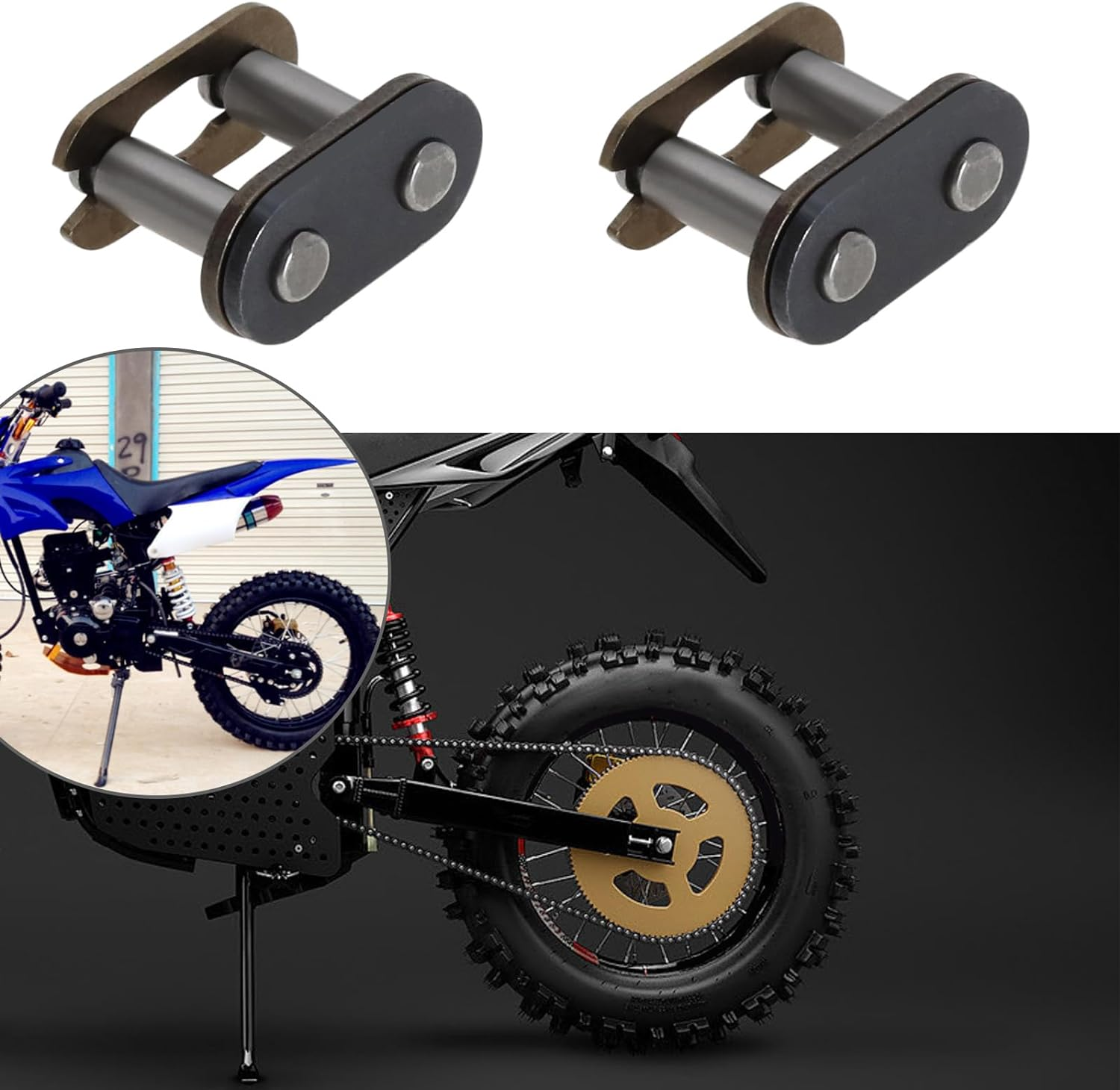 Emsea 10Pcs T8F Chain Master Link Steel Chain Link for 43Cc 47Cc 49Cc Mini ATV Quad Dirt Scooter Pocket Bikes Chain Replacement Part image number 2