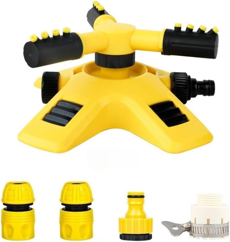 360&deg; Rotating Garden Sprinkler with Weighted Tripod Base, Automatic Lawn Sprinkler for Large Area Yard & Patio Irrigation | Heavy Duty, Adjustable Spray Angle for Even Coverage image number 1