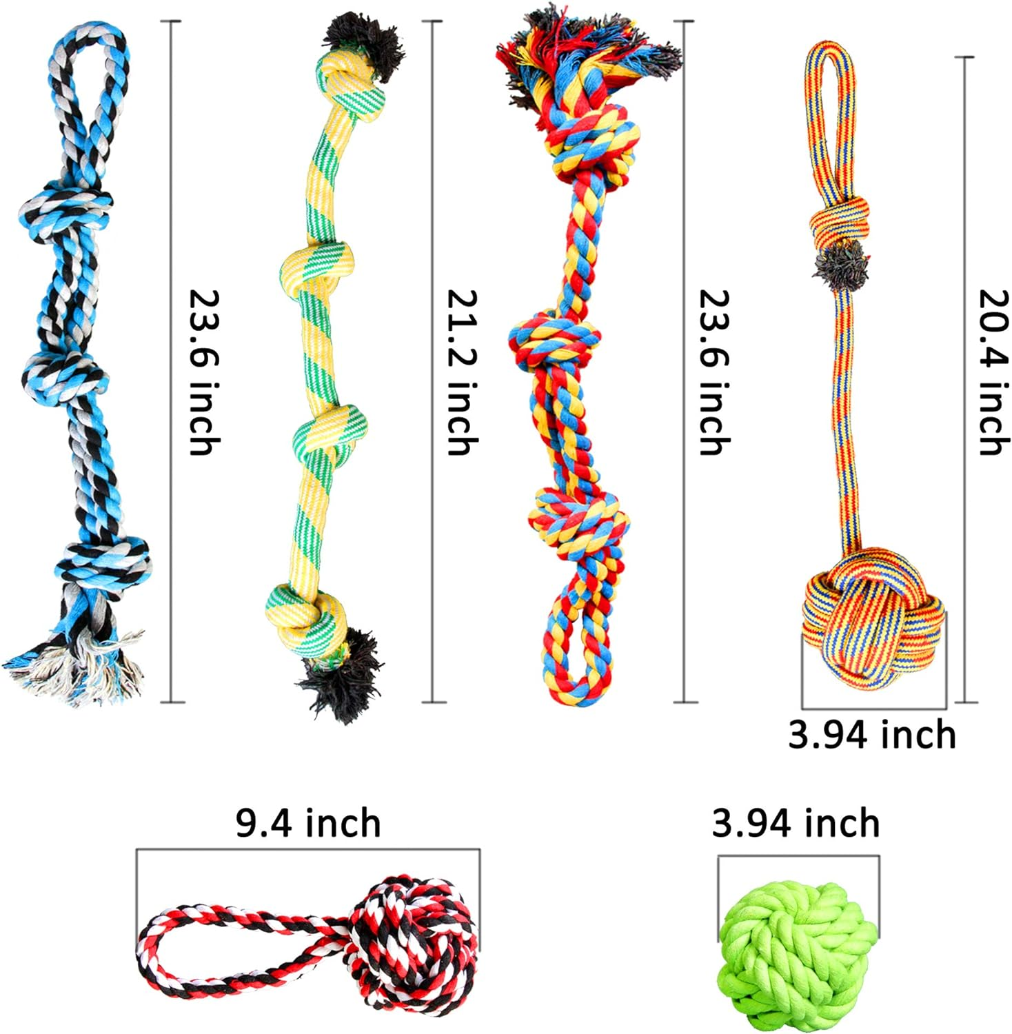 Youngever 6 Pack Large Dog Rope Toys, Dog Chew Toys, Dog Toys for Large, Medium to XL Large Dogs