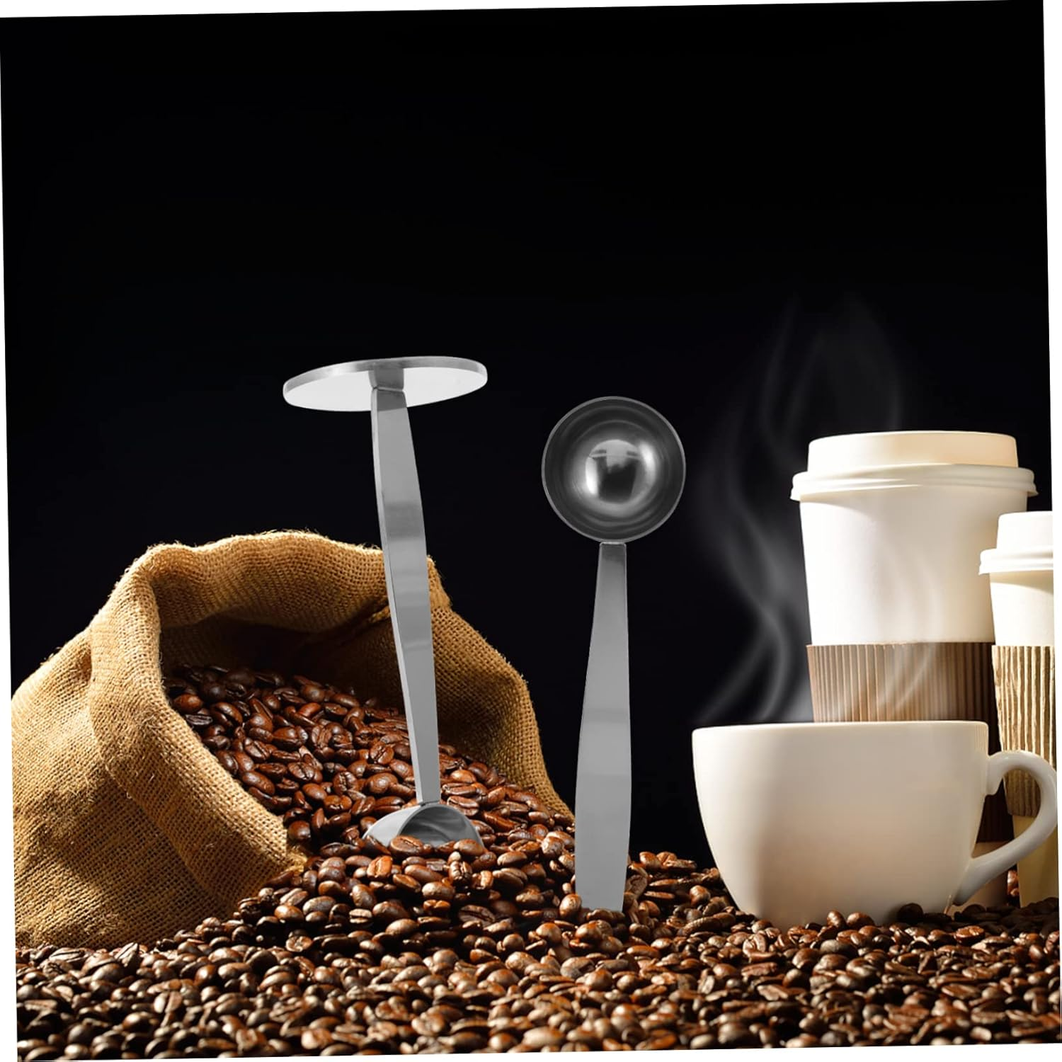 DONFAMDS 2Pcs Professional Espresso Coffee Press Accessories Tampers Bean Spoons Stainless Steel for Coffee Tea image number 6