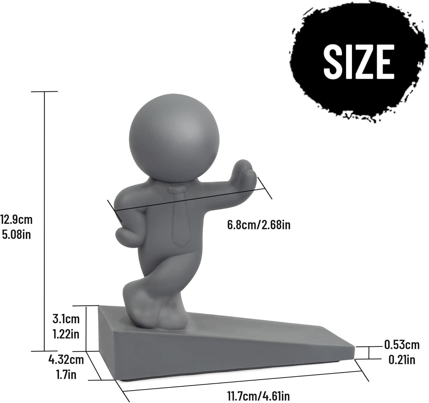 Omoojee Decorative Door Stopper, 2 Pack, Effective to Hold Your Door Open,Cute Door Wedge for Home and Office, Gray (Patented) image number 3