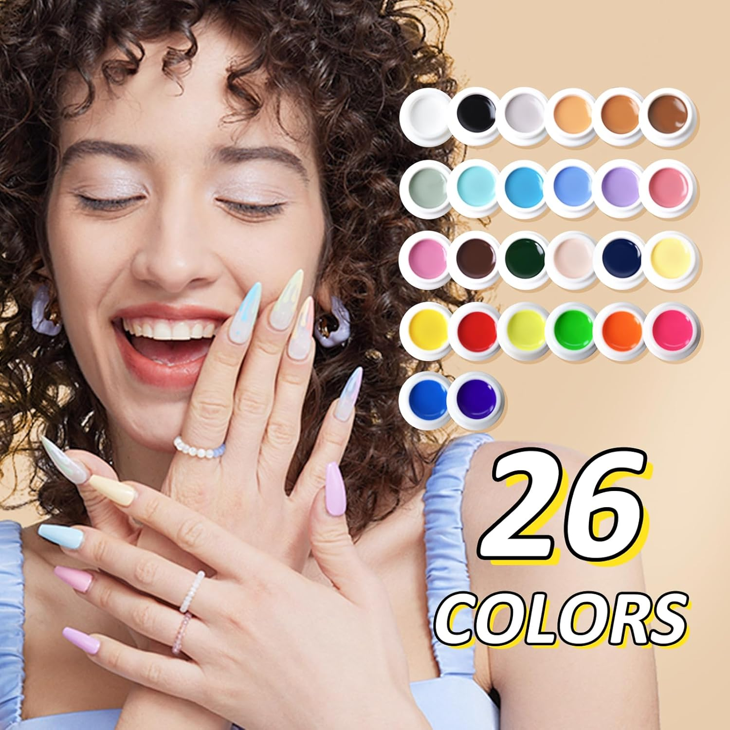 RUNBBY Nail Art Stamping Kit - 26 Color Gels with 5 Stainless Steel Plates, Dual-Ended Silicone Stamper & Scraper - DIY Nail Design Set for Beginners and Pros image number 1