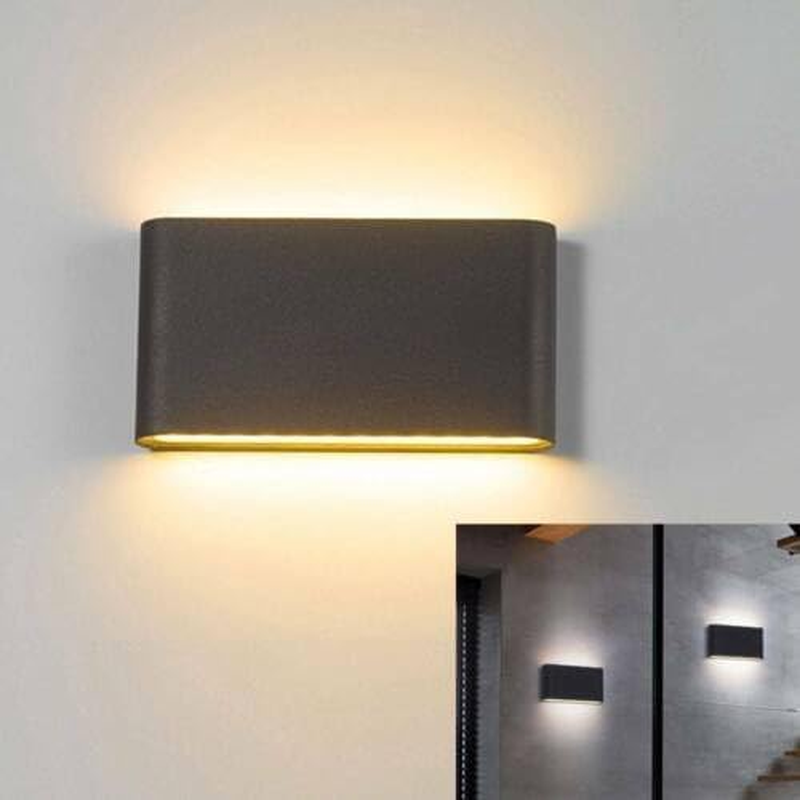 OWEITE LED Wall Light Modern Indoor Outdoor Sconce Lamp Fixtures up down Porch IP65 (Black Warm Light) image number 2