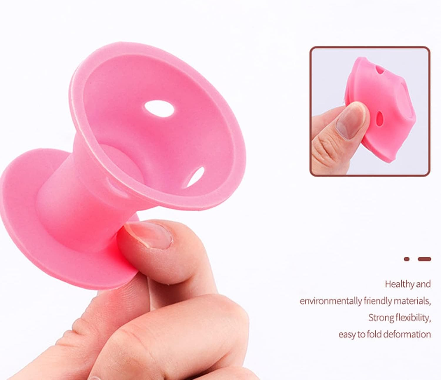 Heatless Hair Curlers Set: 40 Pieces Including Large and Small Soft Overnight Rollers for Women and Kids (Pink) image number 2