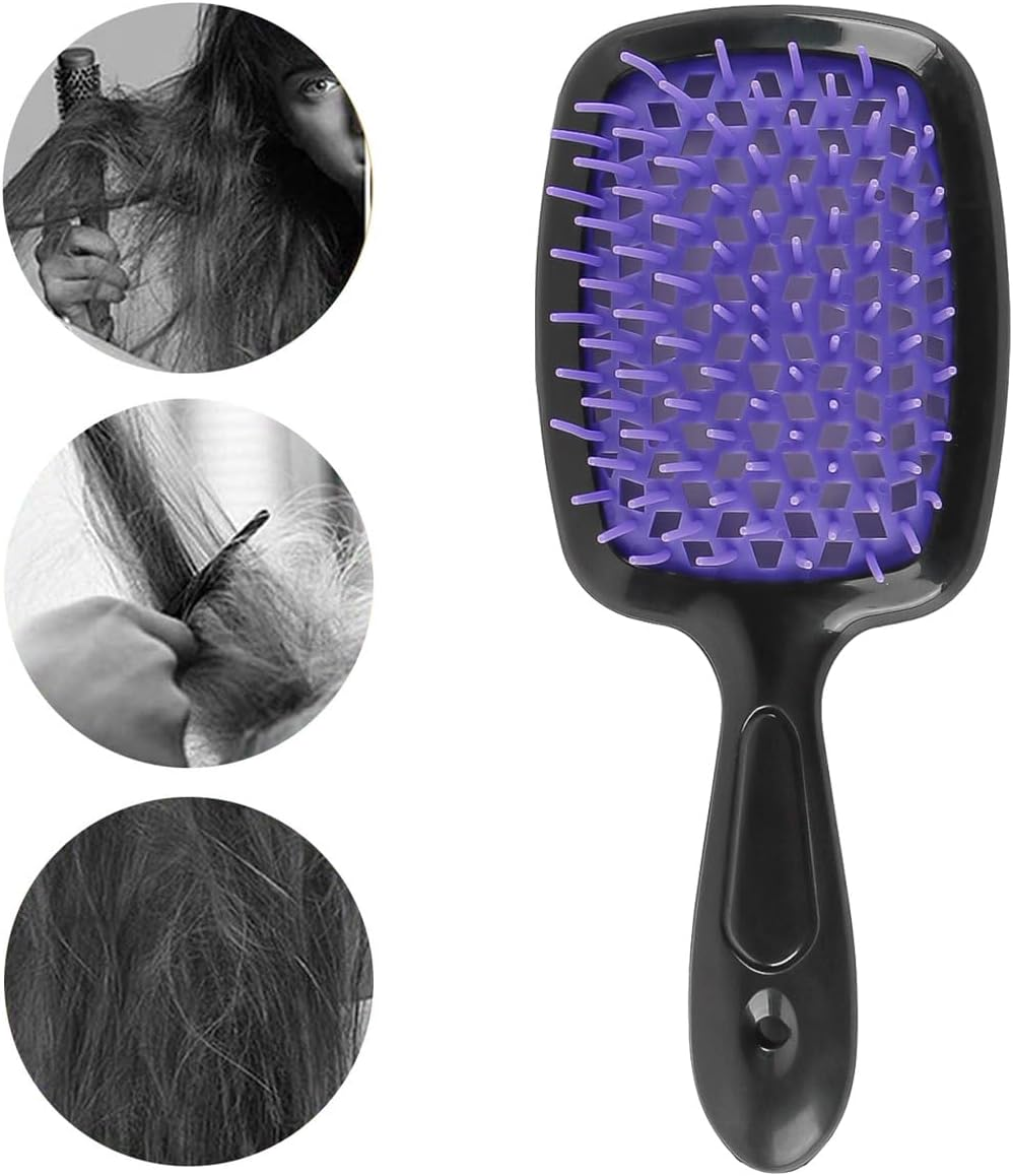 Laroal Hair Detangling Brush, Curling Brush, Comb for All Hair (Black-Purple) image number 6
