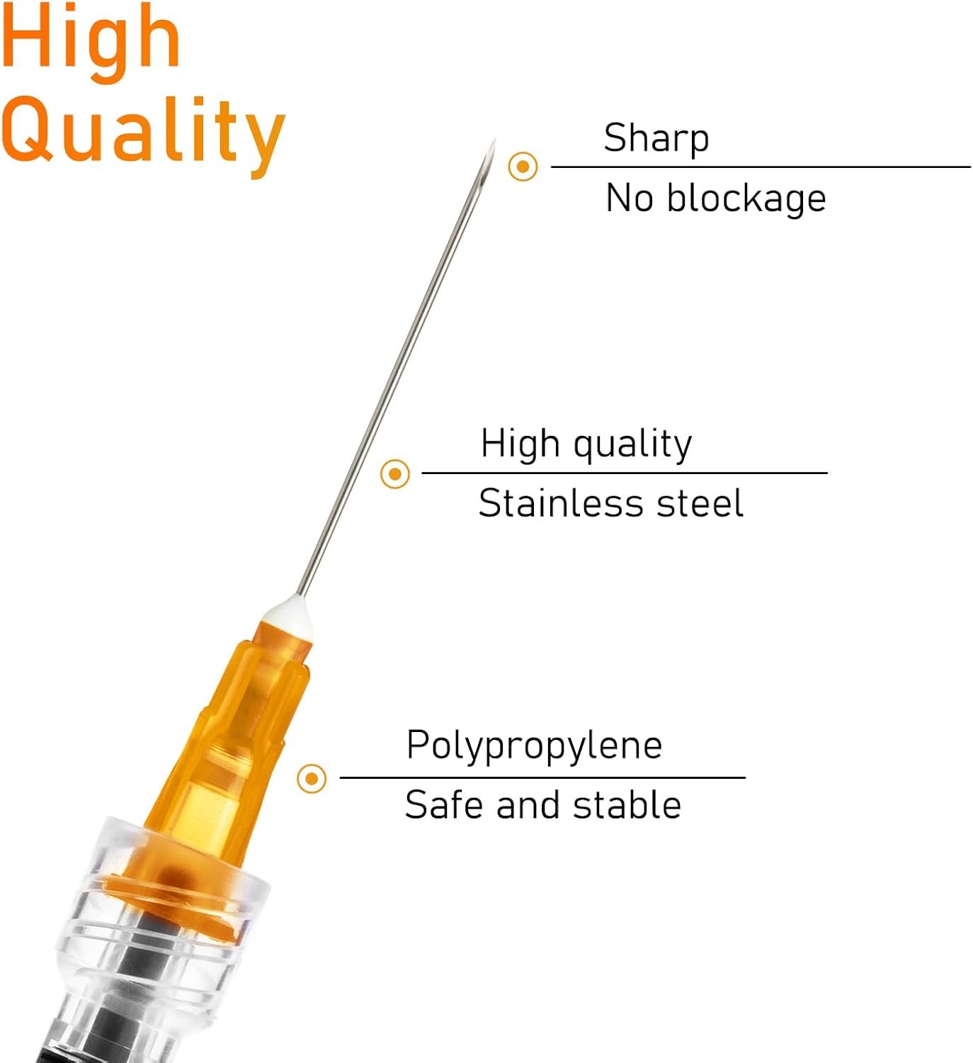 1Ml Disposable Luer Lock Syringes with 25G 1 Inch Needle Individual Package - Pack of 100