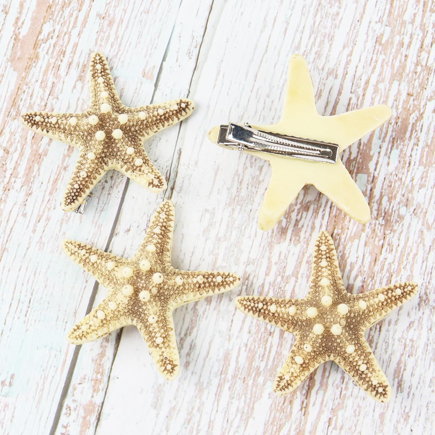 Pack of 4 Starfish Hair Clips, Beach Starfish Hair Pin Mermaid Hair Accessories Mermaid Accessories Women image number 3