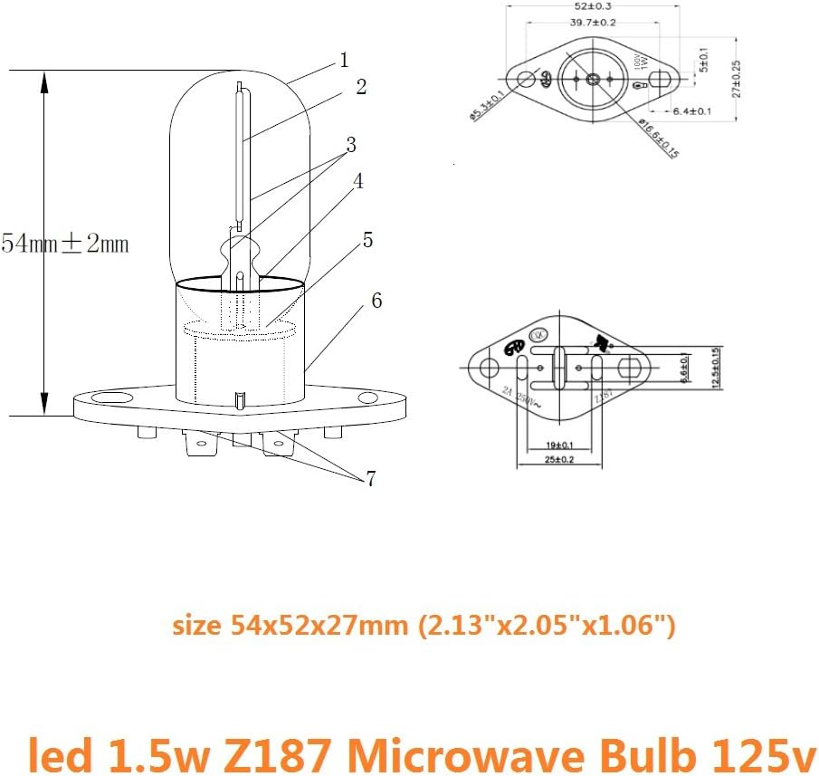 QLEE LED Microwave Bulb 1.5 W Z187 240 V Filament Light 20 W Equivalent Bulb Lamps for Refrigerator Microwave Cooker Hood Indicator Light Microwave Lamp image number 2