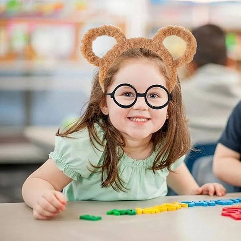 3Pcs Chipmunk Ears Headband Chipmunk Headband Accessory 1 Black round Glasses Frame for Cosplay Animal Halloween Party image number 6